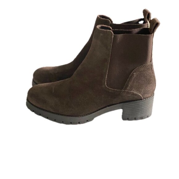 Joie Women's Chelsea Ankle Boots Brown Suede Lug Sole Pull-On Size 8 Booties NEW - Picture 8 of 14
